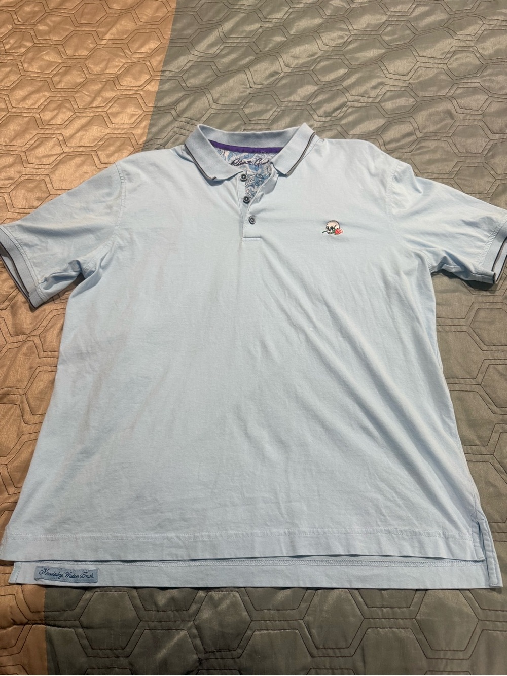 ROBERT GRAHAM Polo Shirt Mens XL Blue Classic Fit Embroidered